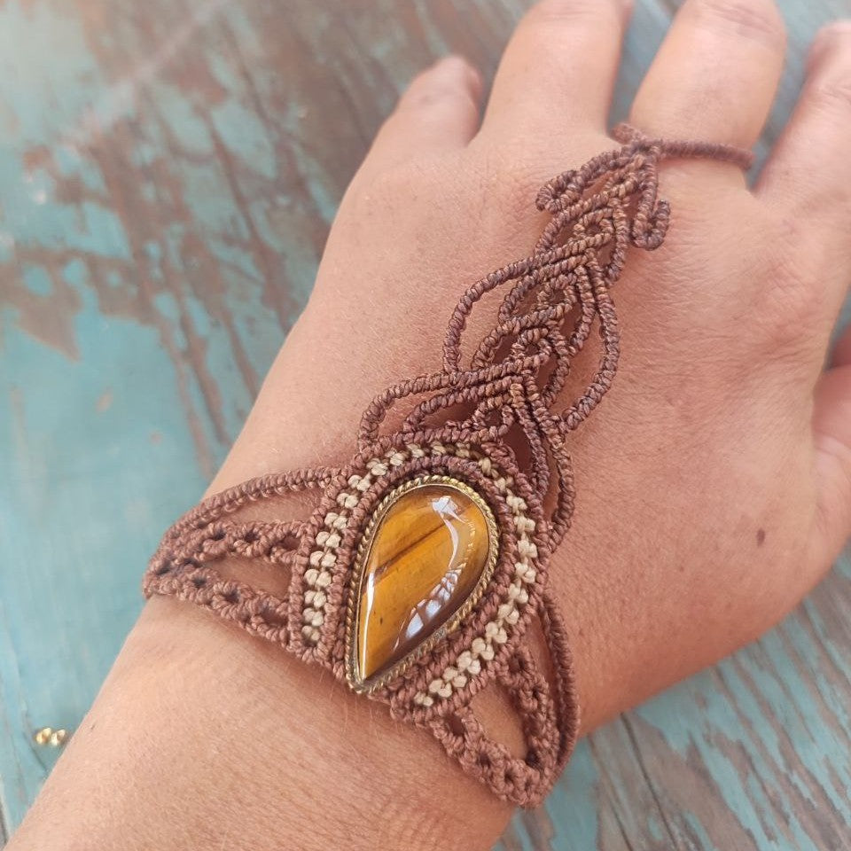 pulsera de mano completa y ojo de tigre