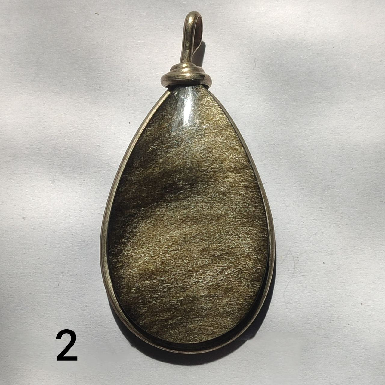Colgante de obsidiana dorada lagrima XL