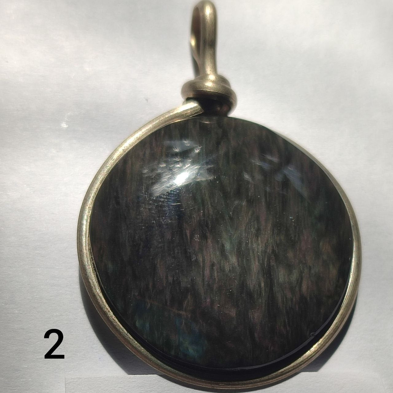 Colgante de obsidiana manto huichol redondo XL