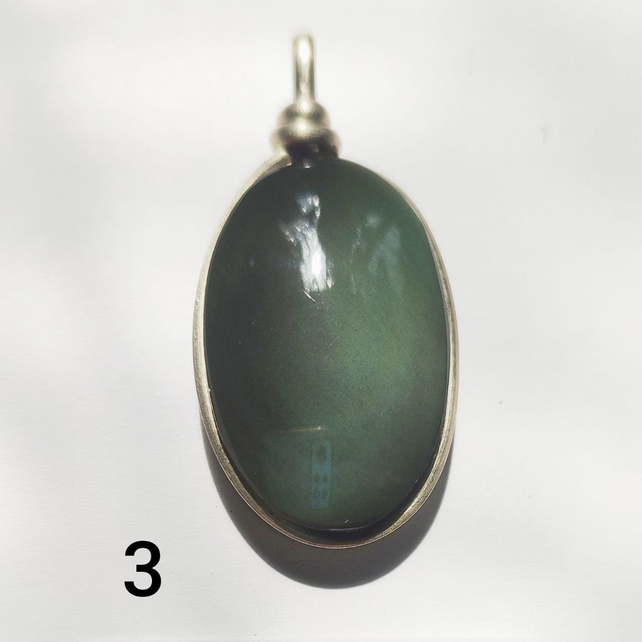 Colgante obsidiana arco iris ovalado