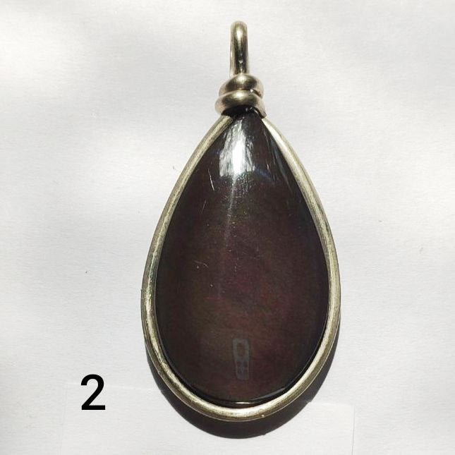 Colgante de obsidiana arco iris
