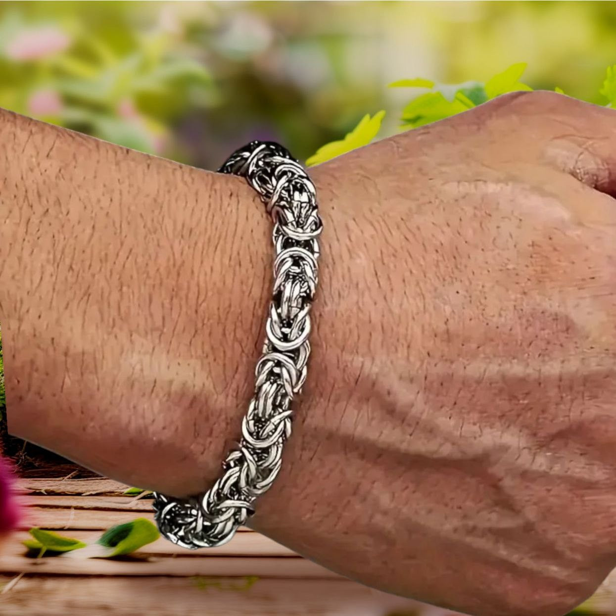 Pulsera de anillas de acero