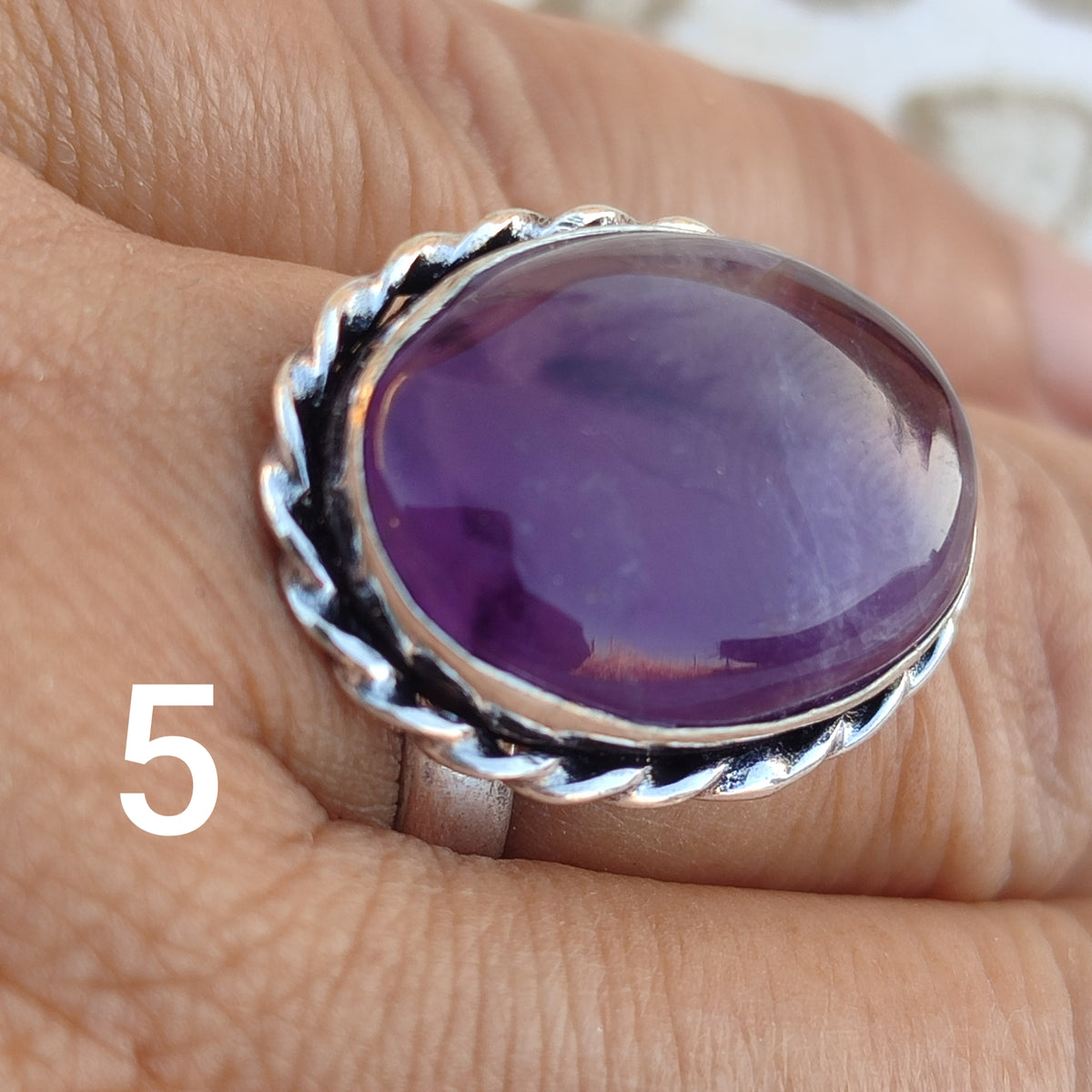 Anillo de Amatista Ajustable | Joyería de la India