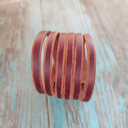 Bracelet en cuir large unisexe, manchette large en cuir, bracelet en cuir