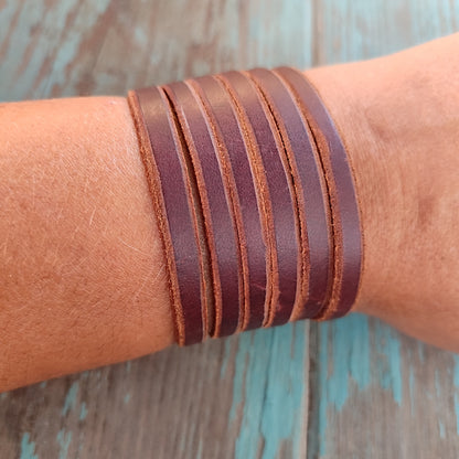 Bracelet en cuir large unisexe, manchette large en cuir, bracelet en cuir