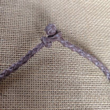 Collier en cuir tressé avec pendentif en pierre, pendentif en pierre de lune, collier en cuir pour homme, cuir avec pierre