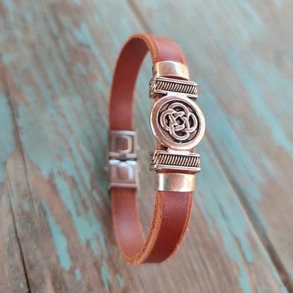 pulsera de cuero hecha a mano, para hombre