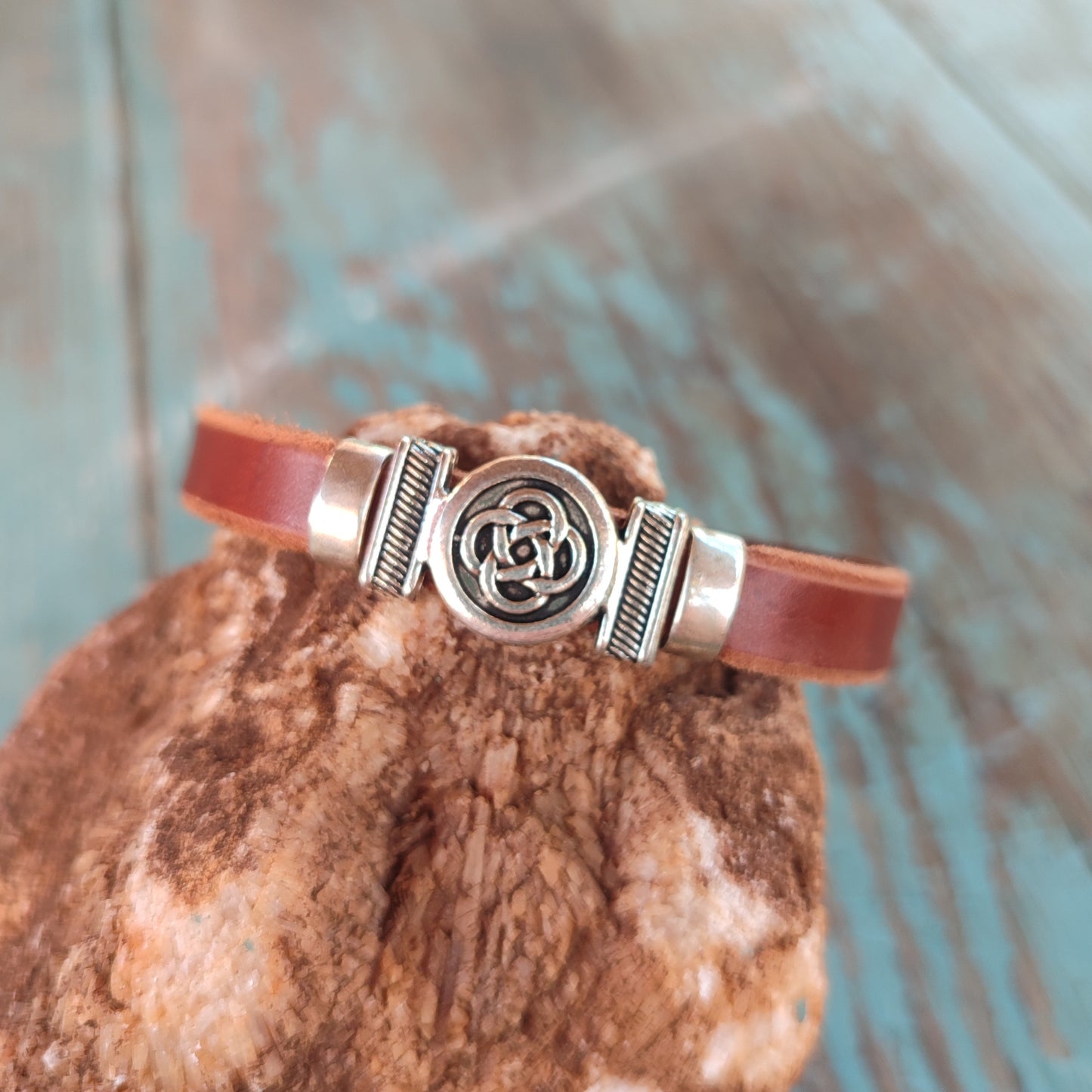 pulsera de cuero hecha a mano, para hombre