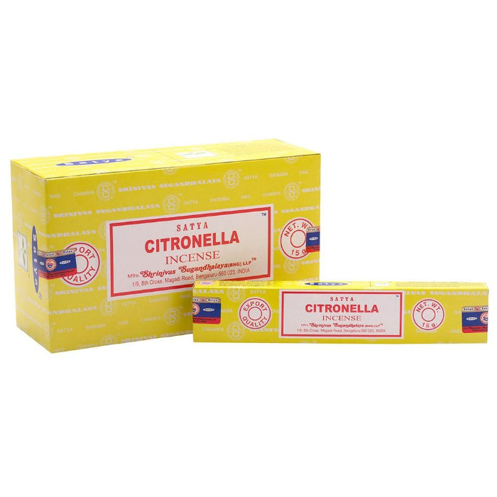 incienso natural de citronela de la marca Satya, repelente de mosquitos