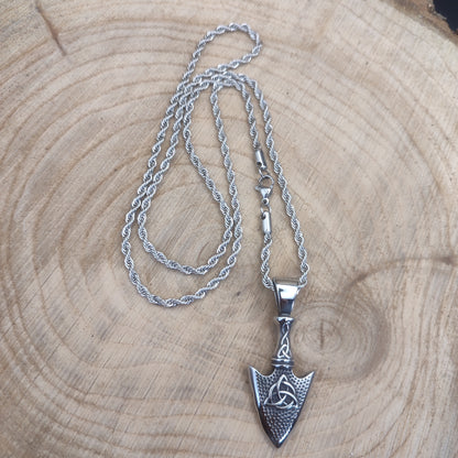 Collar místico Gungnir estilo nórdico con cadena tipo cordón de acero