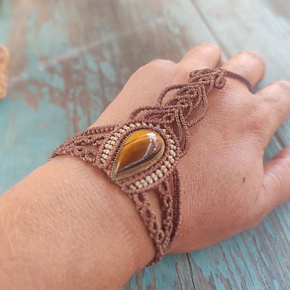 pulsera de mano completa y ojo de tigre