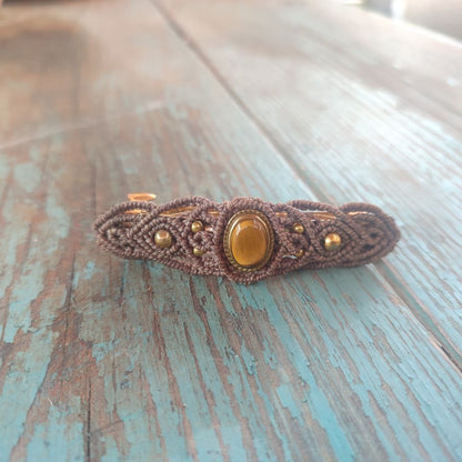 broche para el cabello con ojo de tigre