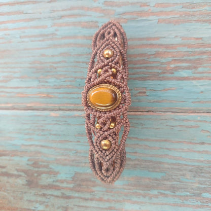 broche para el cabello con ojo de tigre