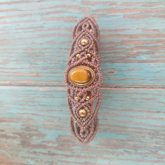 broche para el cabello con ojo de tigre