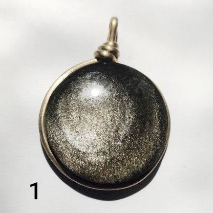 Colgante de obsidiana plateada xl