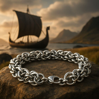 Pulsera de anillas de acero