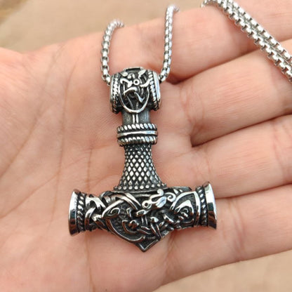 XL steel Thor's hammer pendant