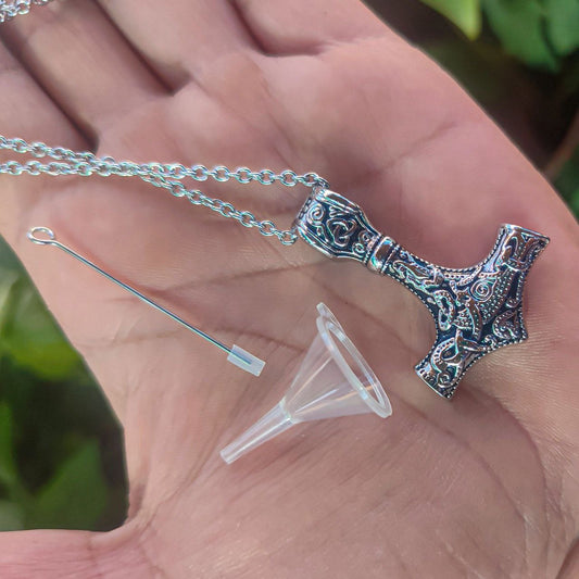 Thor's Hammer, pendant or keychain with secret compartment
