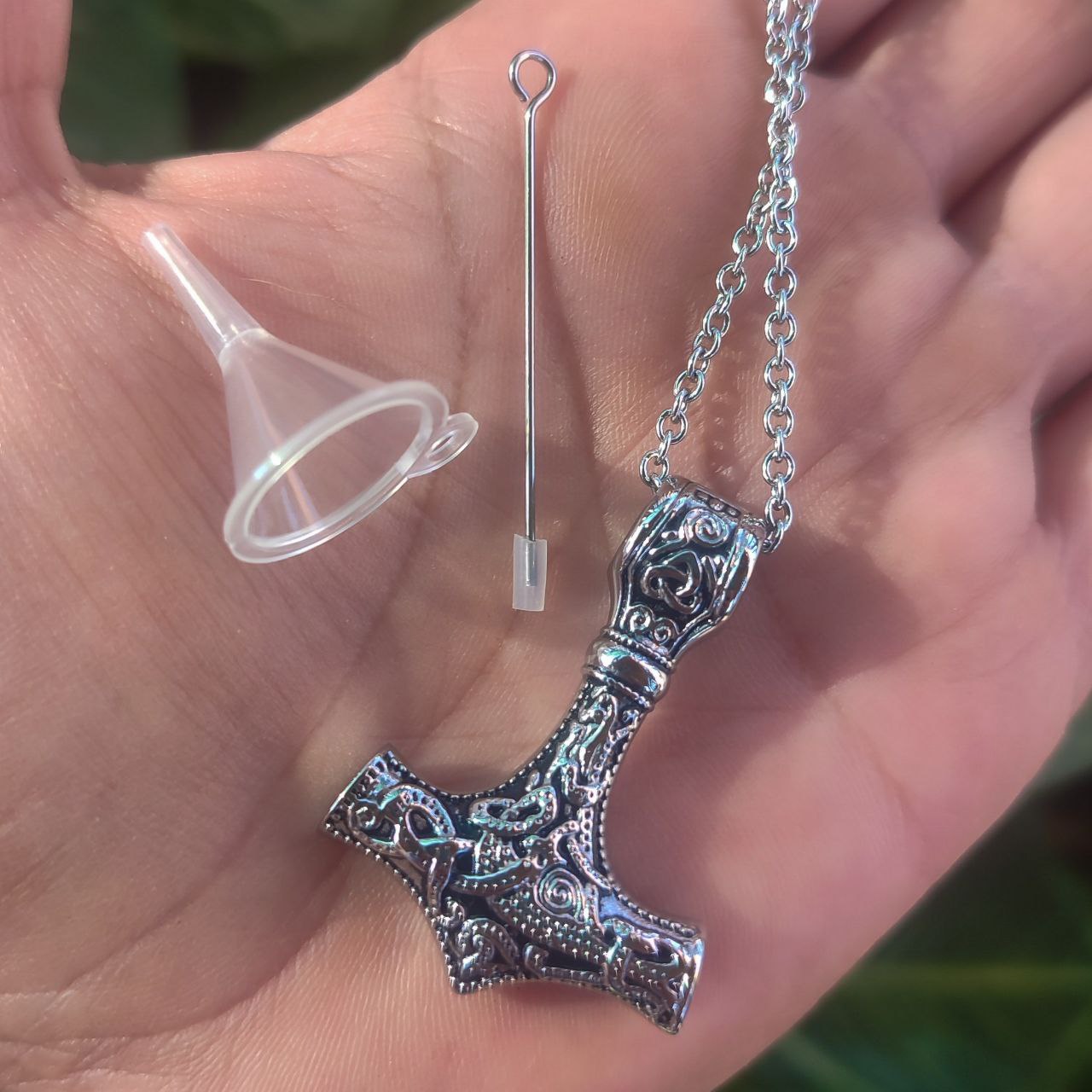Thor's Hammer, pendant or keychain with secret compartment