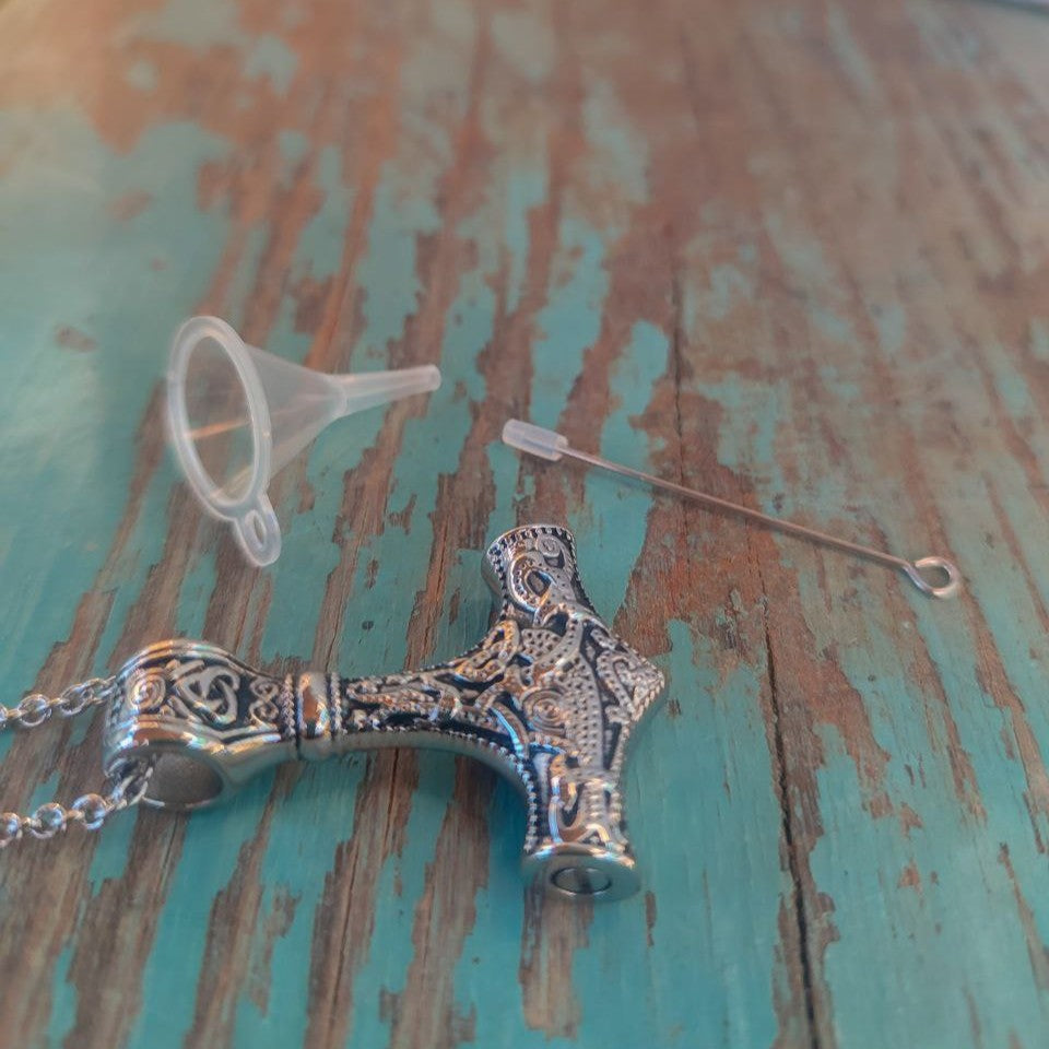 Thor's Hammer, pendant or keychain with secret compartment