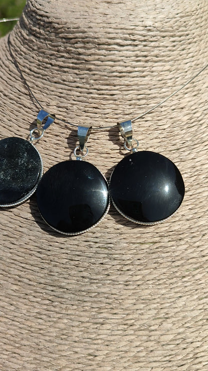 Pendentif obsidienne argent xl