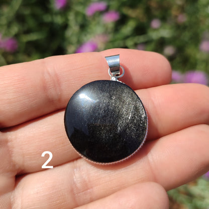Pendentif obsidienne argent xl