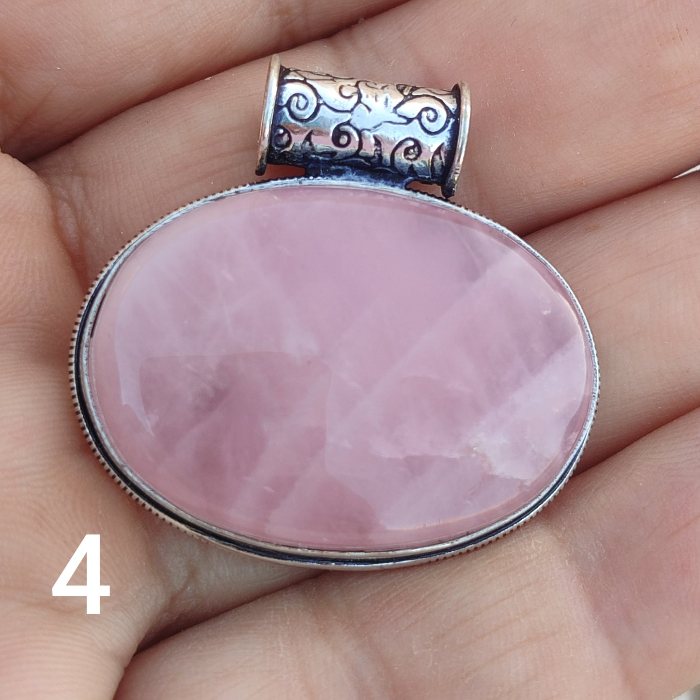 Colgante de Cuarzo Rosa Grande | Joyería de la India