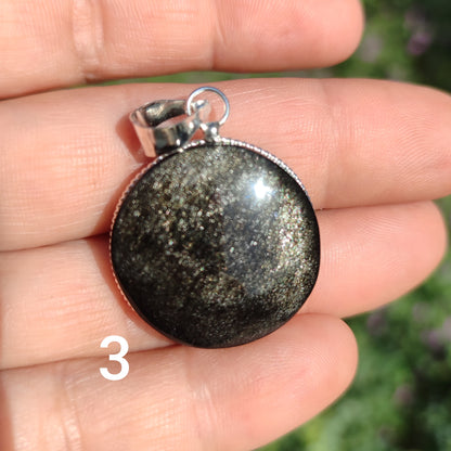 Pendentif obsidienne argent xl