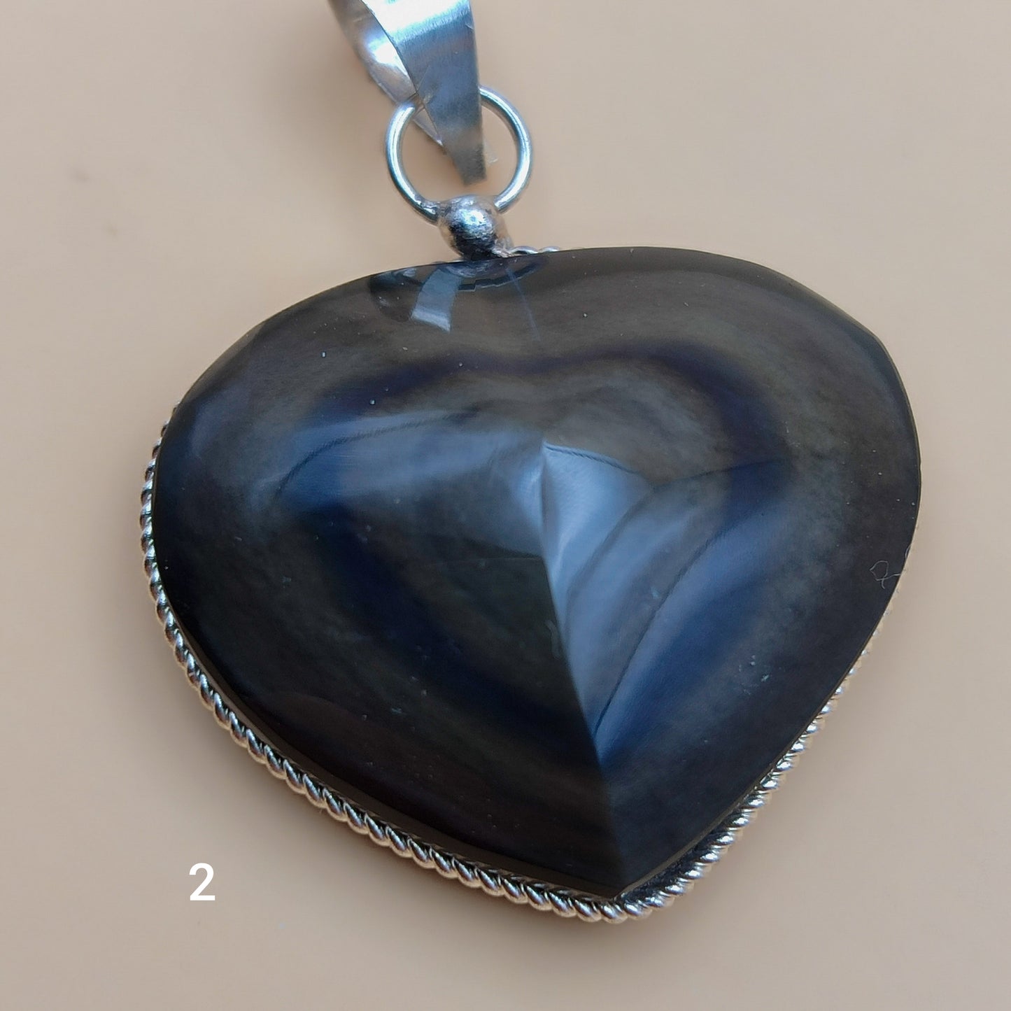 Colgante corazón de Obsidiana