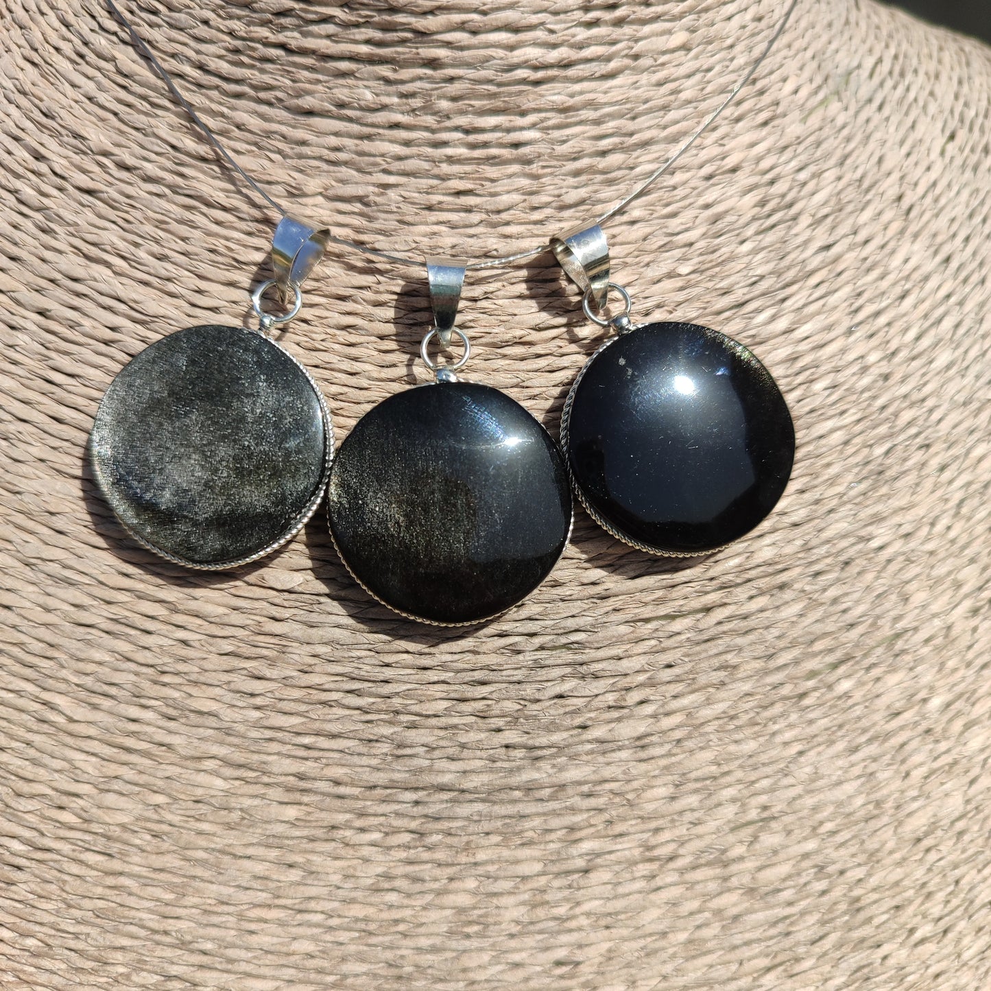 Pendentif obsidienne argent xl
