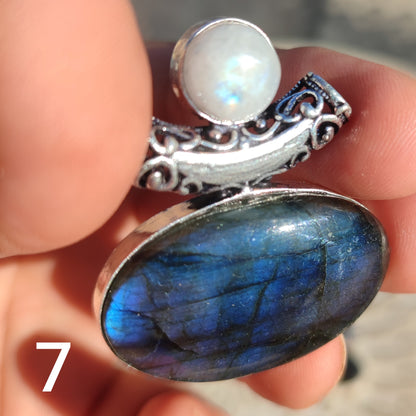 Colgante de Labradorita y Piedra Luna | Joyería de la India