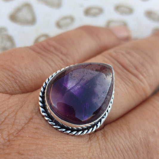 Anillo de Amatista Ajustable | Joyería de la India