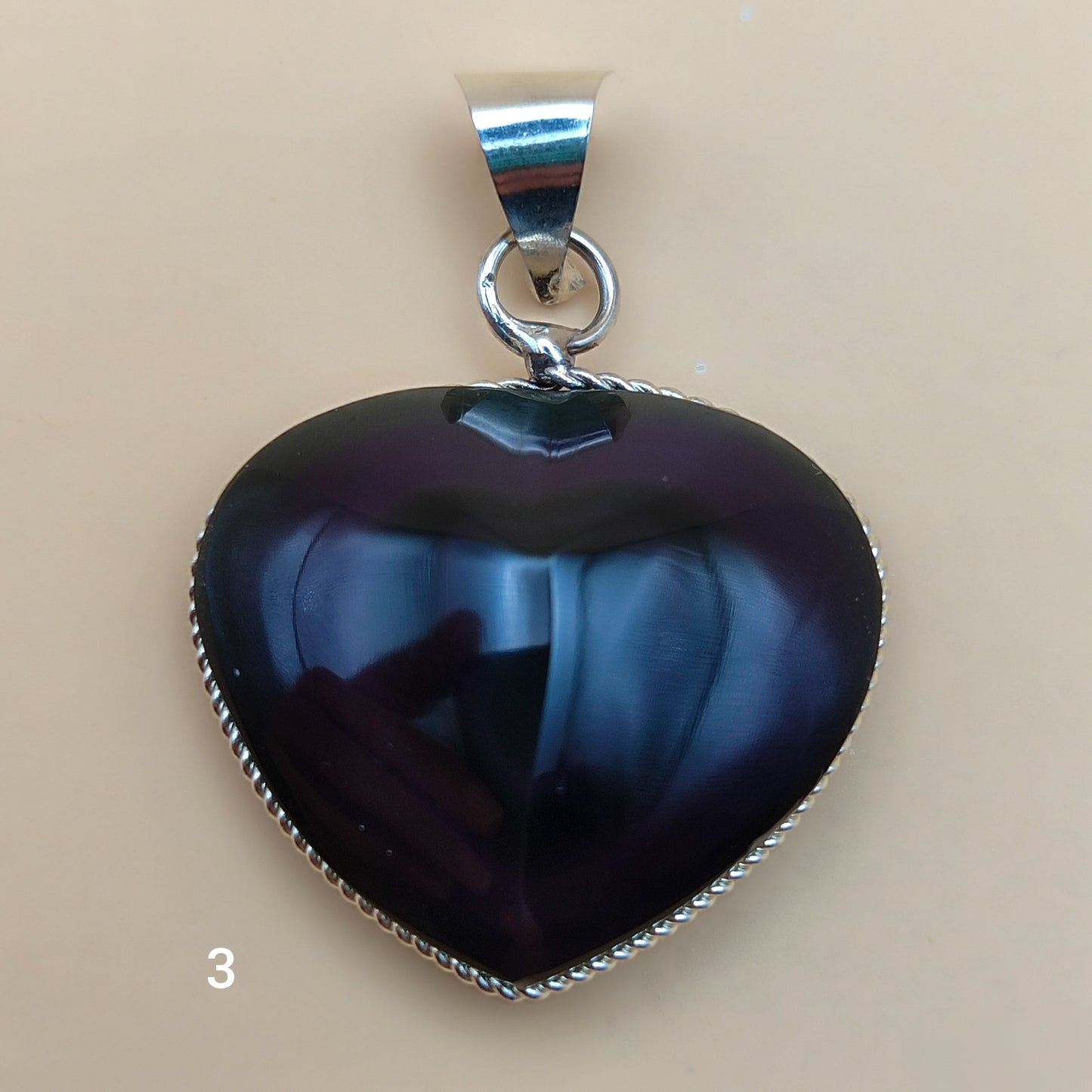 Colgante corazón de Obsidiana
