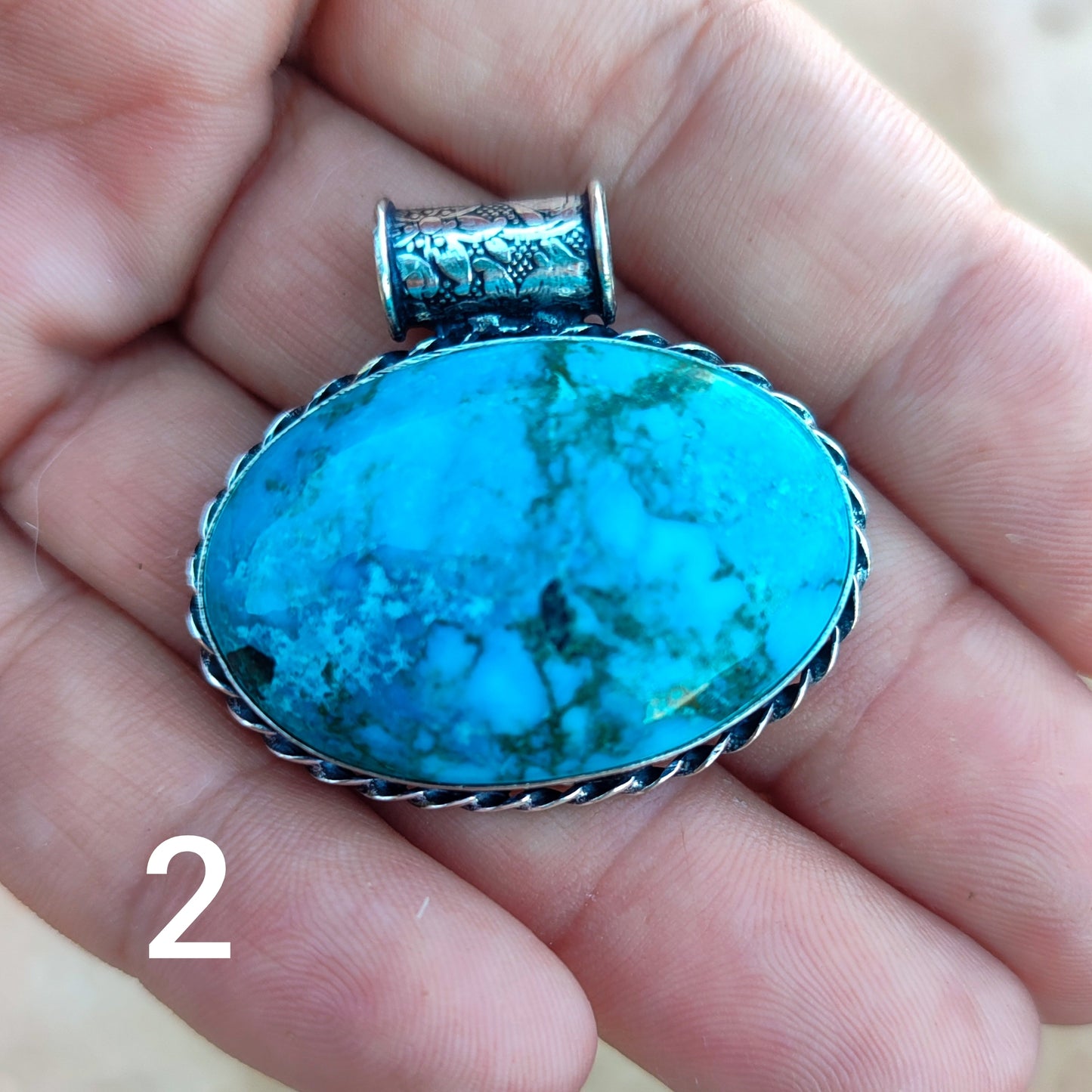 Colgante Turquesa con Reasa Tubular | Joyería de la India