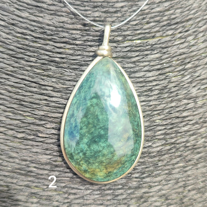 XL Huichol mantle tear obsidian pendant