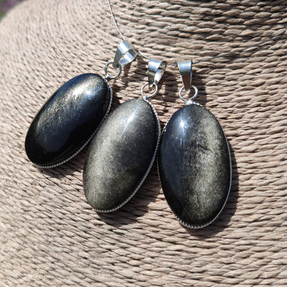 Colgante de Obsidiana Plateada | Protección y Artesanía