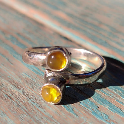 Anillo doble de Ámbar mexicano