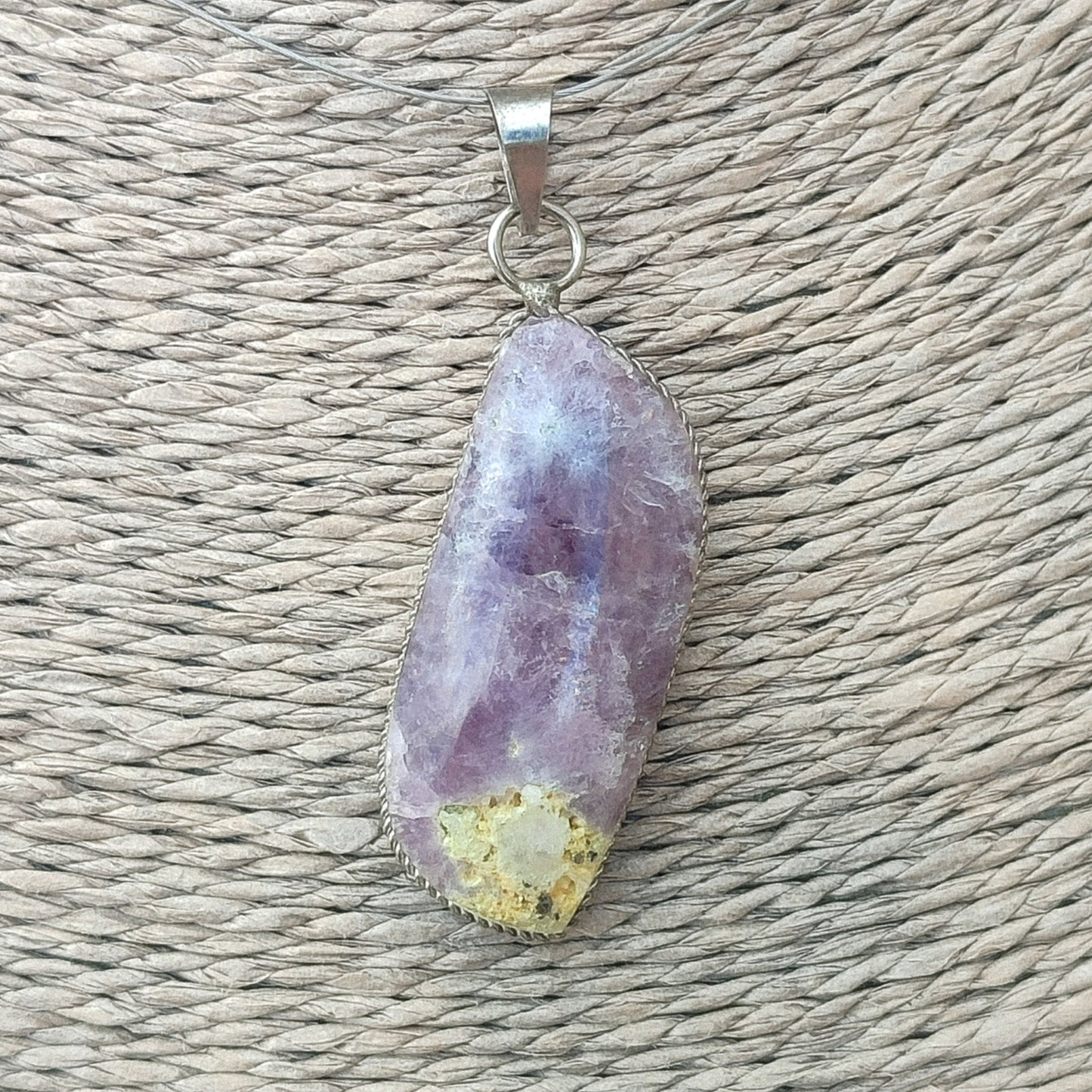 Double silver plated amethyst pendant