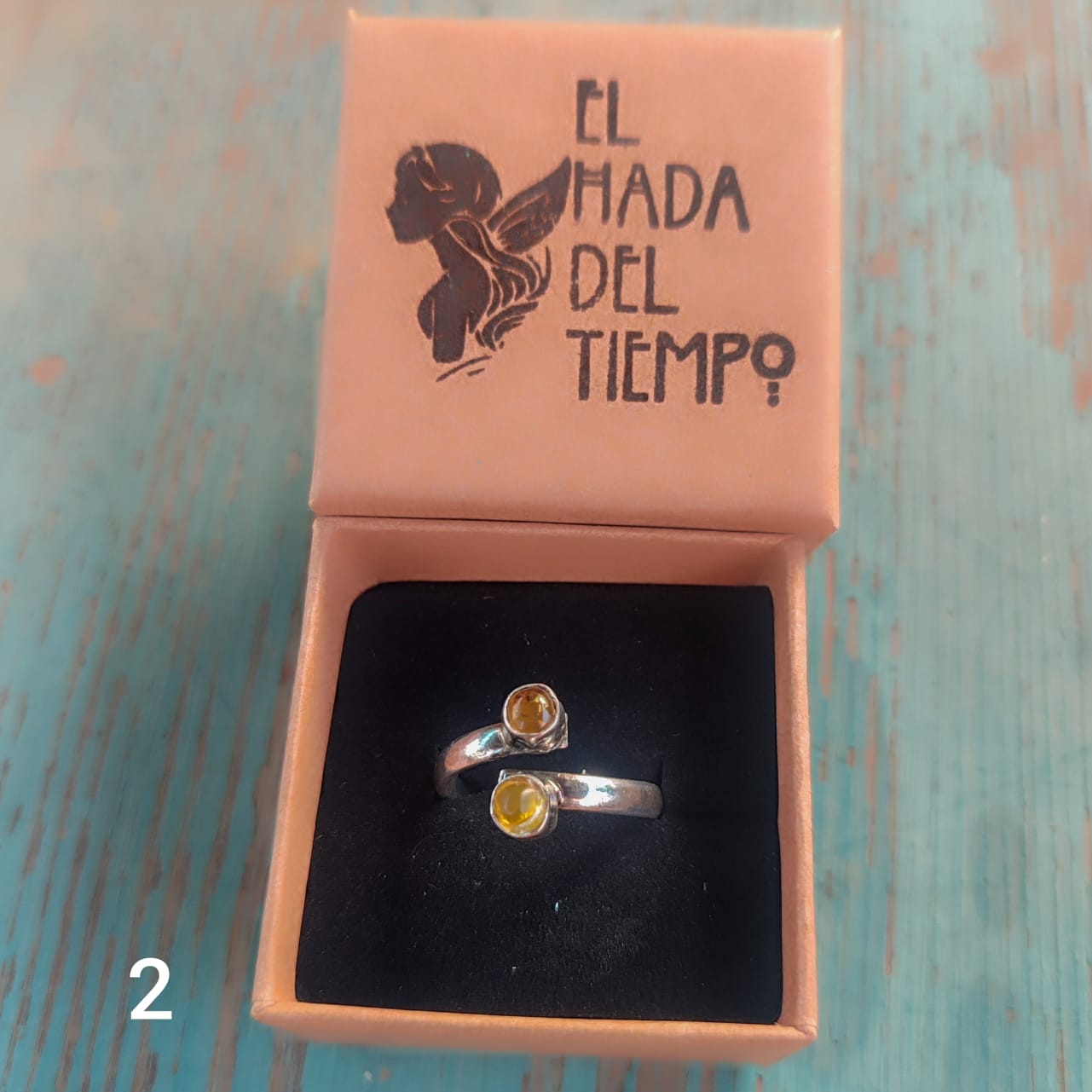 Anillo doble de Ámbar mexicano