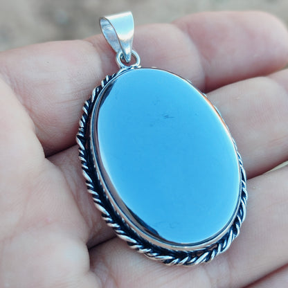 Colgante de Shungita bañado en plata