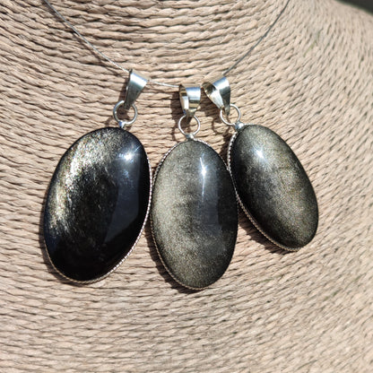 Colgante de Obsidiana Plateada | Protección y Artesanía