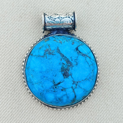 Colgante Turquesa con Reasa Tubular | Joyería de la India