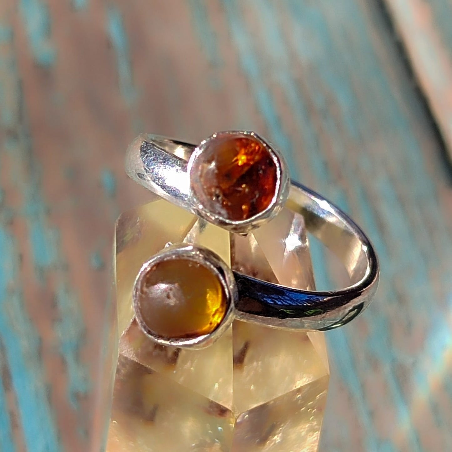 Anillo doble de Ámbar mexicano