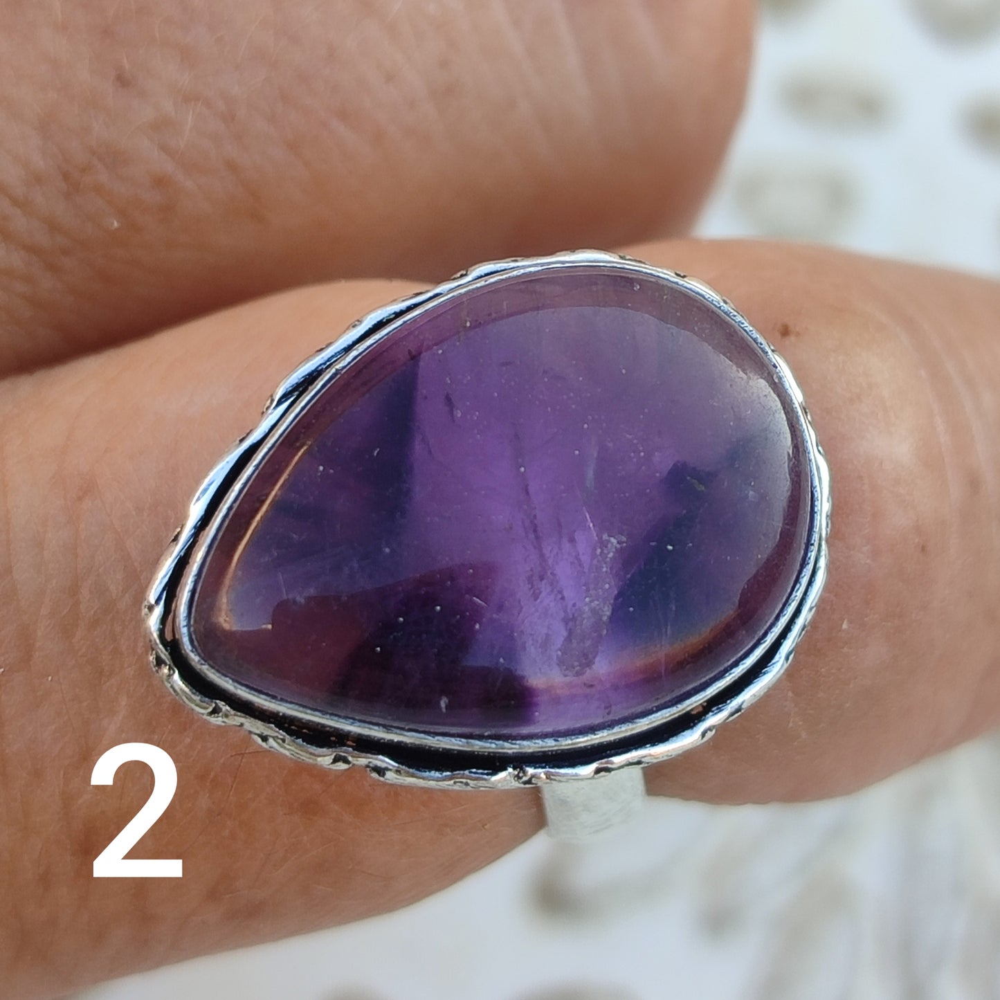 Anillo de Amatista Ajustable | Joyería de la India