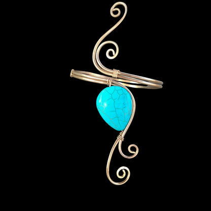 Brazalete rígido plateado boho