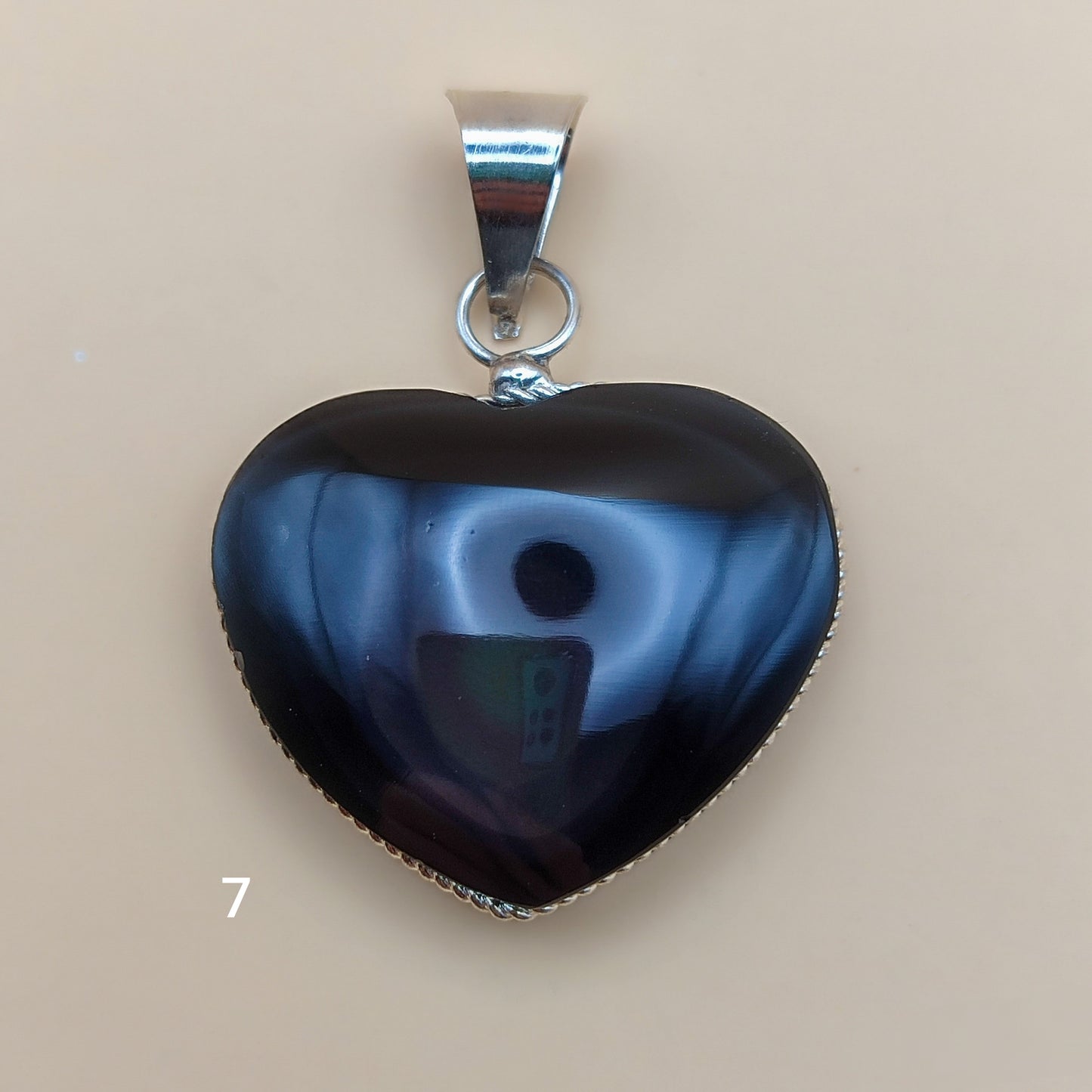 Colgante Corazón de Obsidiana Natural - Amuleto de Amor y Protección