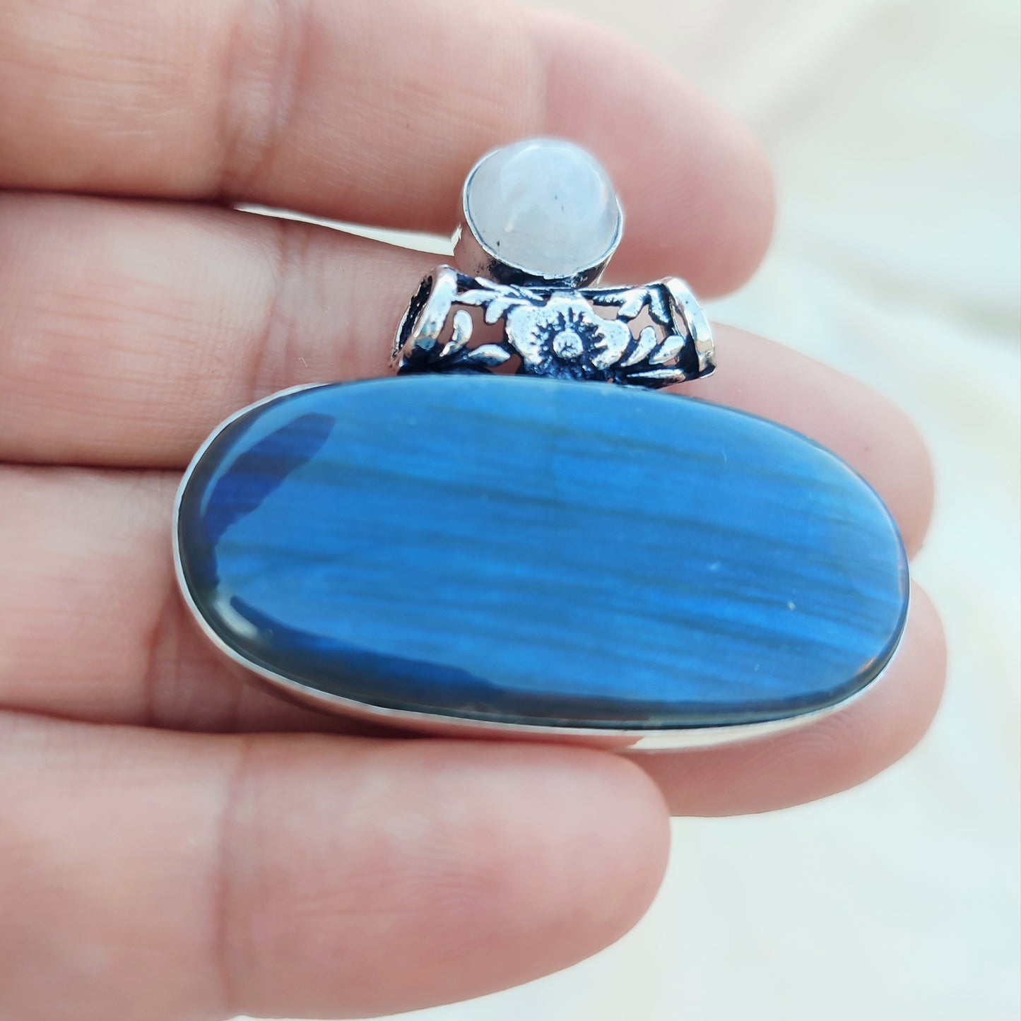 Colgante de Labradorita y Piedra Luna | Joyería de la India
