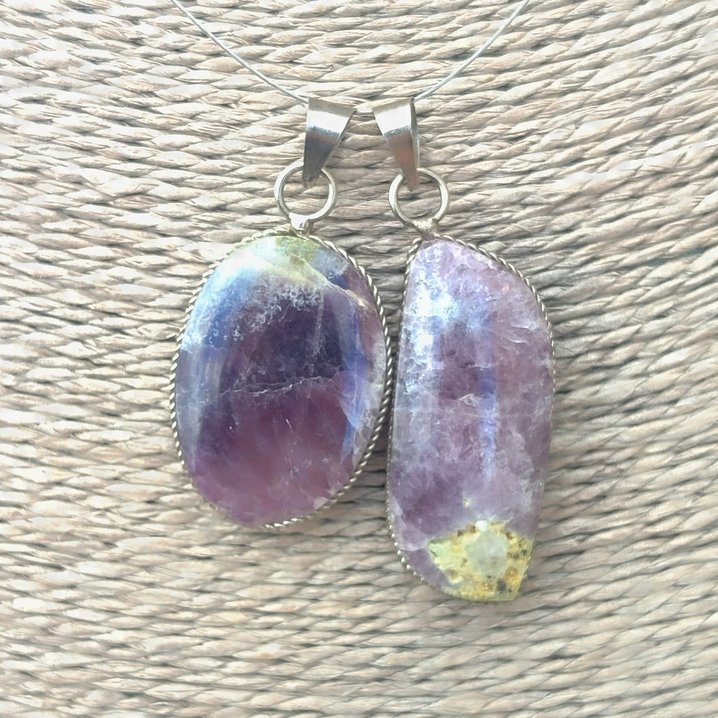 Double silver plated amethyst pendant