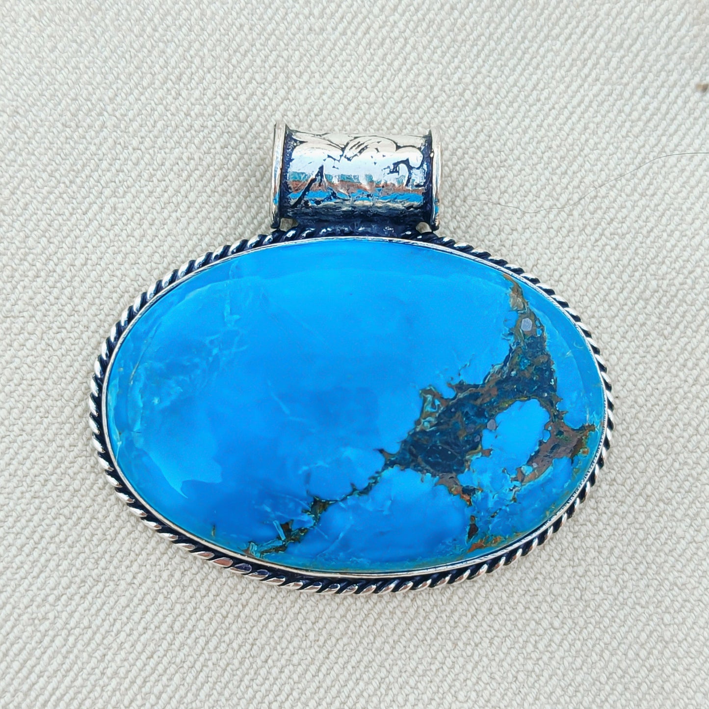 Colgante Turquesa con Reasa Tubular | Joyería de la India