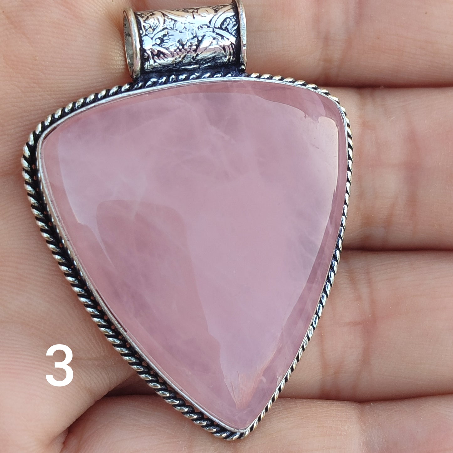Colgante de Cuarzo Rosa Grande | Joyería de la India